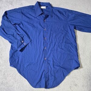 Venture Mens XL Button Down‎ Shirt Royal Blue Long Sleeve Pima Cotton Blend 3500